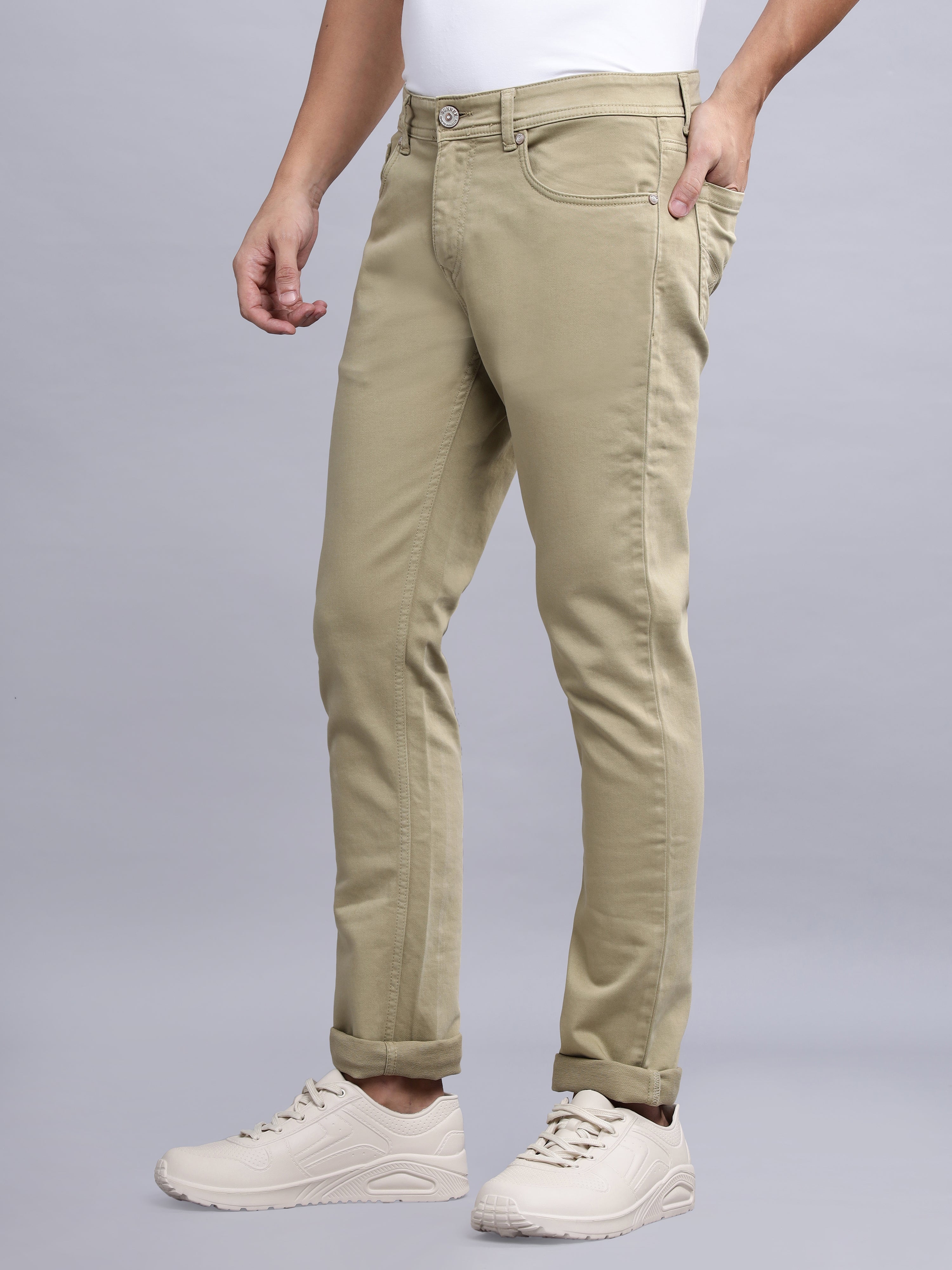 Casual 5-Pocket Basic Denim in Khakhi