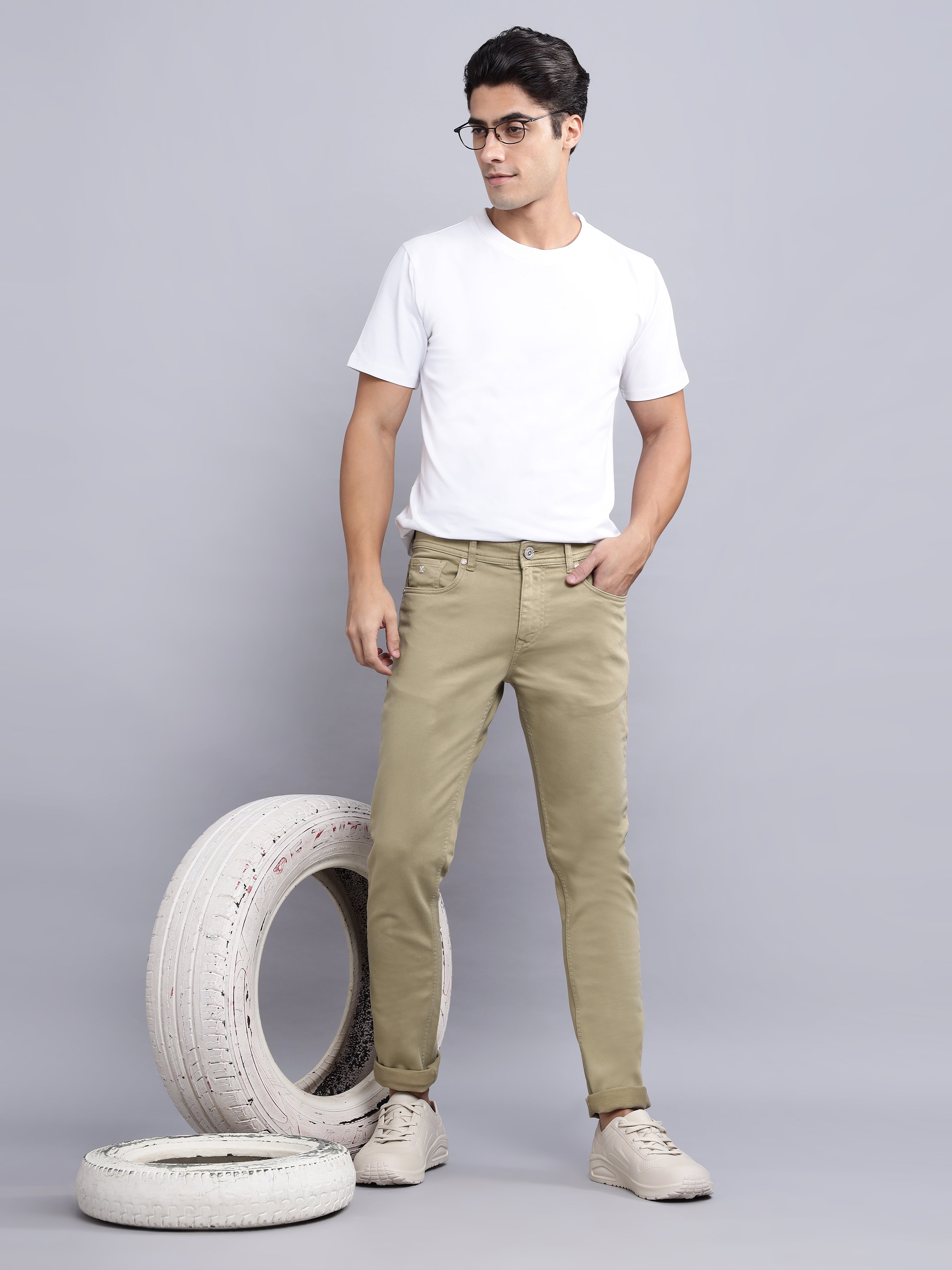 Casual 5-Pocket Basic Denim in Khakhi