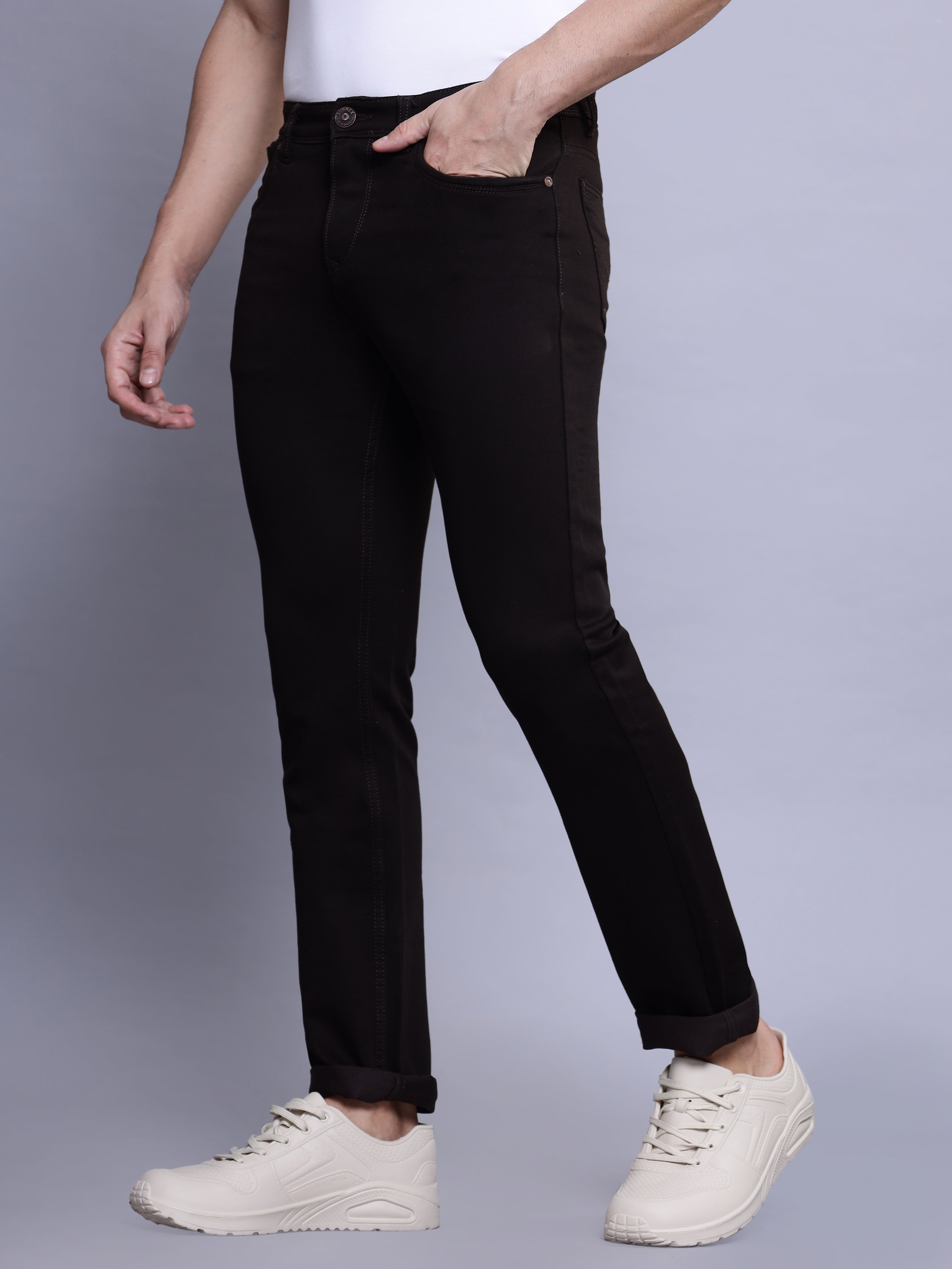 TrueFit Cotton Pants in Dark Brown